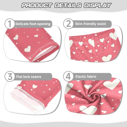 Love Pink Pattern Girls Leggings Ultra Soft Compression Yoga Gym Pants for Kids 4-10T3