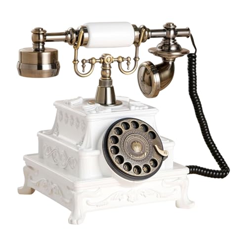 Teléfono retro vintage blanco para decorar recibidores y salones clásicos