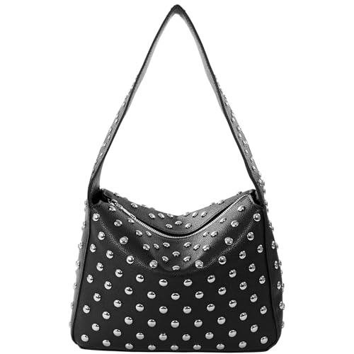 Amzufs Y2K Studded Shoulder Bag Vegan Leather Black