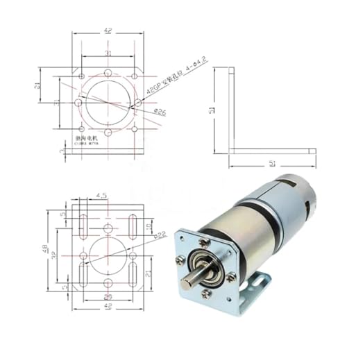 Moteur planétaire 42GP775 24V motorisation haute performance à aimant permanent 42mm - 4