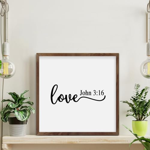 Décoration murale rustique encadrée en bois avec panneau imprimé Loved