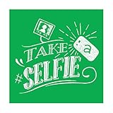 Calcomanías de pared de papel adhesivo Frase 'Tómate un selfie' Letrero de pizarra 54x54.1cm Decoración de tiendas Verde