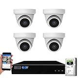 GW Security 8 Channel 4K NVR 5MP H.265 IP Surveillance Security Camera System with 4-Piece Super HD 1920P Weatherproof Video & Audio Microphone PoE Security Dome Cameras