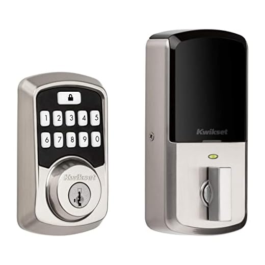 Kwikset 99420-001 Aura Bluetooth Programmable Keypad Door Lock Deadbolt Featuring SmartKey Security, Satin Nickel