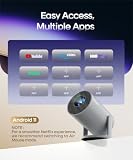 Magcubic Mini przenośny projektor Keystone, inteligentny projektor wideo 4K/200 ANSI z WiFi 6, BT 5.0, 130 cali, obrót o 180 stopni, zintegrowany system operacyjny Android 11.0