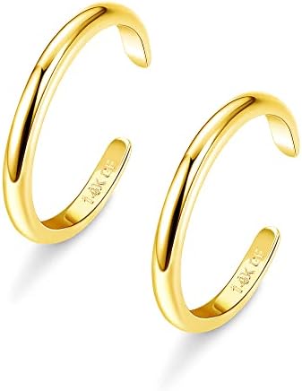 14K Gold Filled Toe Rings Adjustable Toe Ring for Women Thin Toe Rings Open Band Toe Ring Summer Beach Foot Jewelry Set