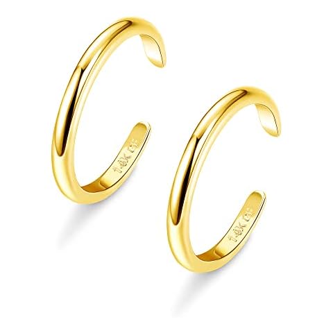 HAIAISO 14K Gold Filled Toe Rings Adjustable Toe Ring for Women Thin Toe Rings Open Band Toe Ring Summer Beach Foot Jewelry Set(2Pcs) Cover