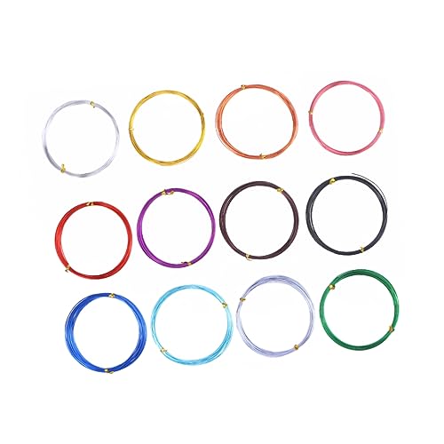 Alambre de aluminio fácil de doblar para hacer joyas y manualidades de bisutería, set 12x