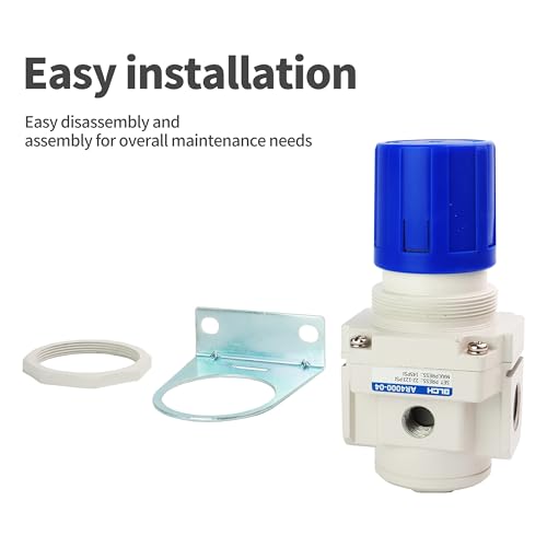 BLCH 1/2\ BSP Druckluftregler - Druckregler für Kompressor, Kompressorregler Lufttrocknungssystem AR4000-04 Manometer 0-160 PSI