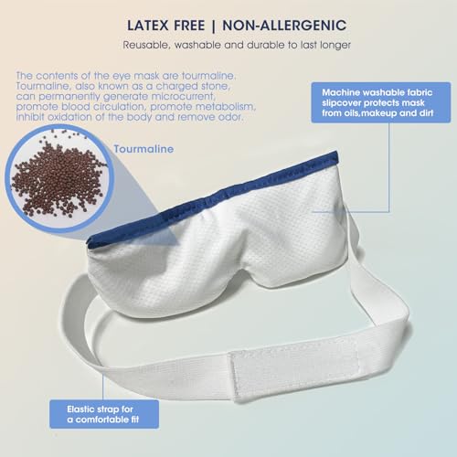 Goodtar Heated Eye Mask for Dry Eyes - Microwave Compress Moist Heat Therapy, Cold/Warm Compress for Swollen Eyes, Headaches, Sleep Mask