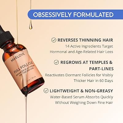 Maelove Full Follicle Advanced Scalp Serum with Peptides and Growth Factors - Hair Thickening & Volumizing Treatment for Hormonal & Age-related Thinning