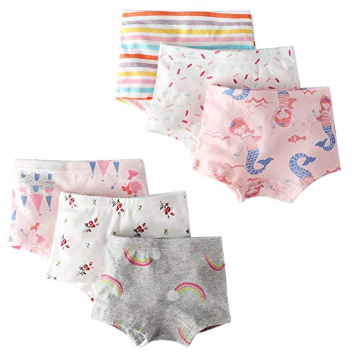 Image of Kids Series Baby Underwear Little Girls' Cotton Boyshort Panties (Pack of 6)