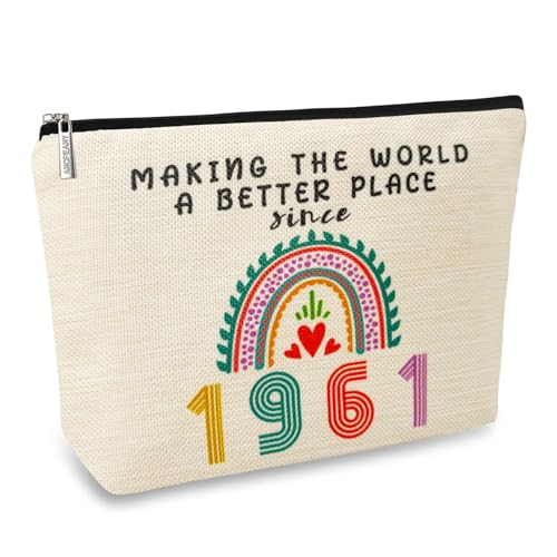 ancpeany 65th Birthday Gifts for Women, Happy 1961 65th Birthday Decorations for Her Makeup Bag, 65...