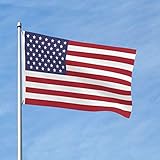 Drapeau américain à 52 étoiles (3 x 5 pieds), double face, avec 2 œillets en laiton, pour décoration extérieure de terrasse ou de jardin.
