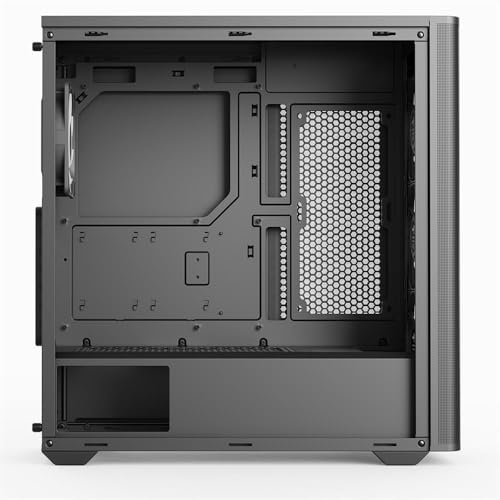 Aerocool D301A Mid-Tower Case, Gaming Pc, Airflow Ottimizzato, Pannello Frontale In Rete In Legno, Design Sottile, Con 4 Ventole Rgb, Compatibile Con Schede Madri Asus E Msi M-ATX, Usb Type C, Nero - 4