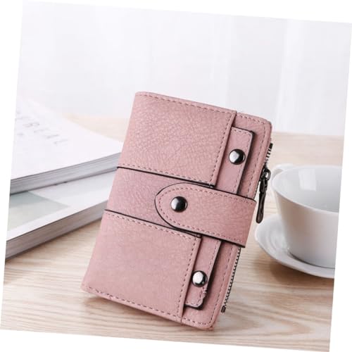 LIFKOME Fashionable Short Pink Wallet for Women Compact Card Holder Coin Purse Durable Pu Material Multiple Slots for Cards Cash for Daily Use3