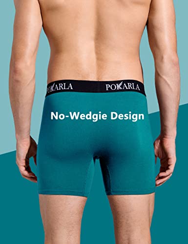 Pokarla Mens Stretch Boxer Briefs Soft Cotton Open Fly Underwear Tagless Underpants Pack Of 5 Large #TOP4