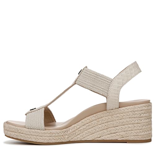 VIONIC Women's Calera Espadrille Wedge Sandal, Cream Snake Leather/Fabric, 92
