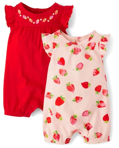 Image of The Children's Place Baby Girls' And Toddler Everyday Summer Rompers