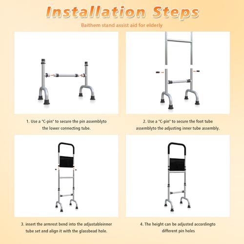 Stand Assist Aid for Elderly Chair Couch Standing Aids and Supports Hip Knee Surgery Recovery Aid Walking Cane Adjustable Cane up to 400lb Height, Mobility Aids Tool Help get up for Seniors