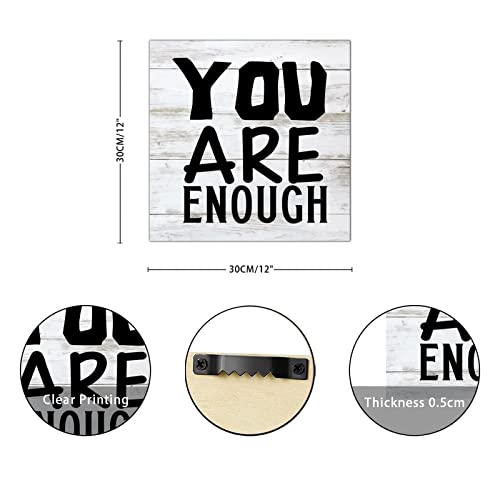 Tableau bois chrétien You are Enough message inspirant - 3