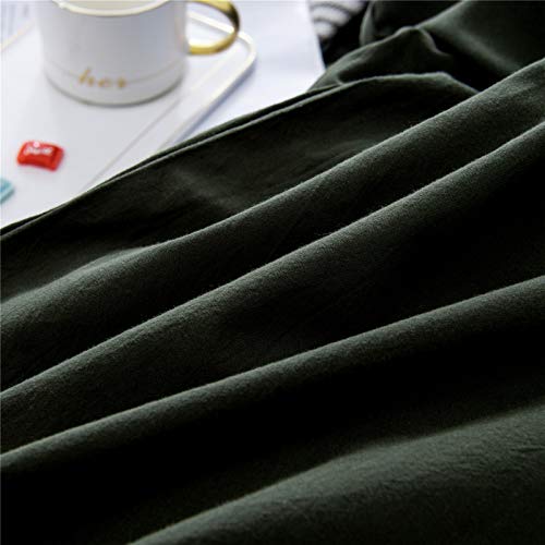 Pinkmemory Army Green Duvet Cover Queen 100% Washed Cotton Duvet Cover Set Modern Army Green Bedding Duvet Cover Set With Zipper Closure Corner Ties,Soft-No Comforter Insert #TOP4