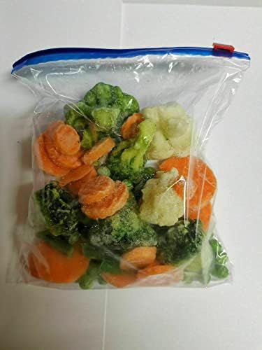 Delight Plus Food Storage freezer zip lock bags 27cm x 26cm - Heavy Duty large reusable with ziplock sandwich food and bag seal BPA free, Clear
