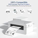 Étiquettes thermiques directes 4" x 6", 500 étiquettes blanches perforées compatibles avec les imprimantes Zebra, Elton (1 pile de 500 étiquettes)