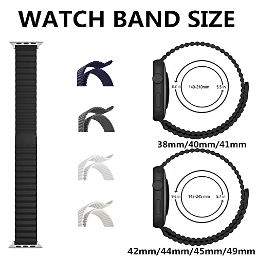 Image of HeiKe Magnetic Silicone Band for Apple Watch Band 49mm 46mm 45mm 44mm 42mm 41mm 40mm 38mm for Men Women,Sport Loop iWatch Wristband Strap for Apple Watch Ultra 3 2 1 SE Series 11 10 9 8 7 6 5 4 3 2 1