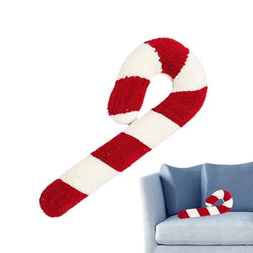 Image of Christmas Cushion, Peppermint Pillow Christmas | Peppermint Candy Throw Pillow Christmas Chair Cushion | Candy Shaped Cushion, Cute Christmas Decorative Plush Toy, Red and White Cushions
