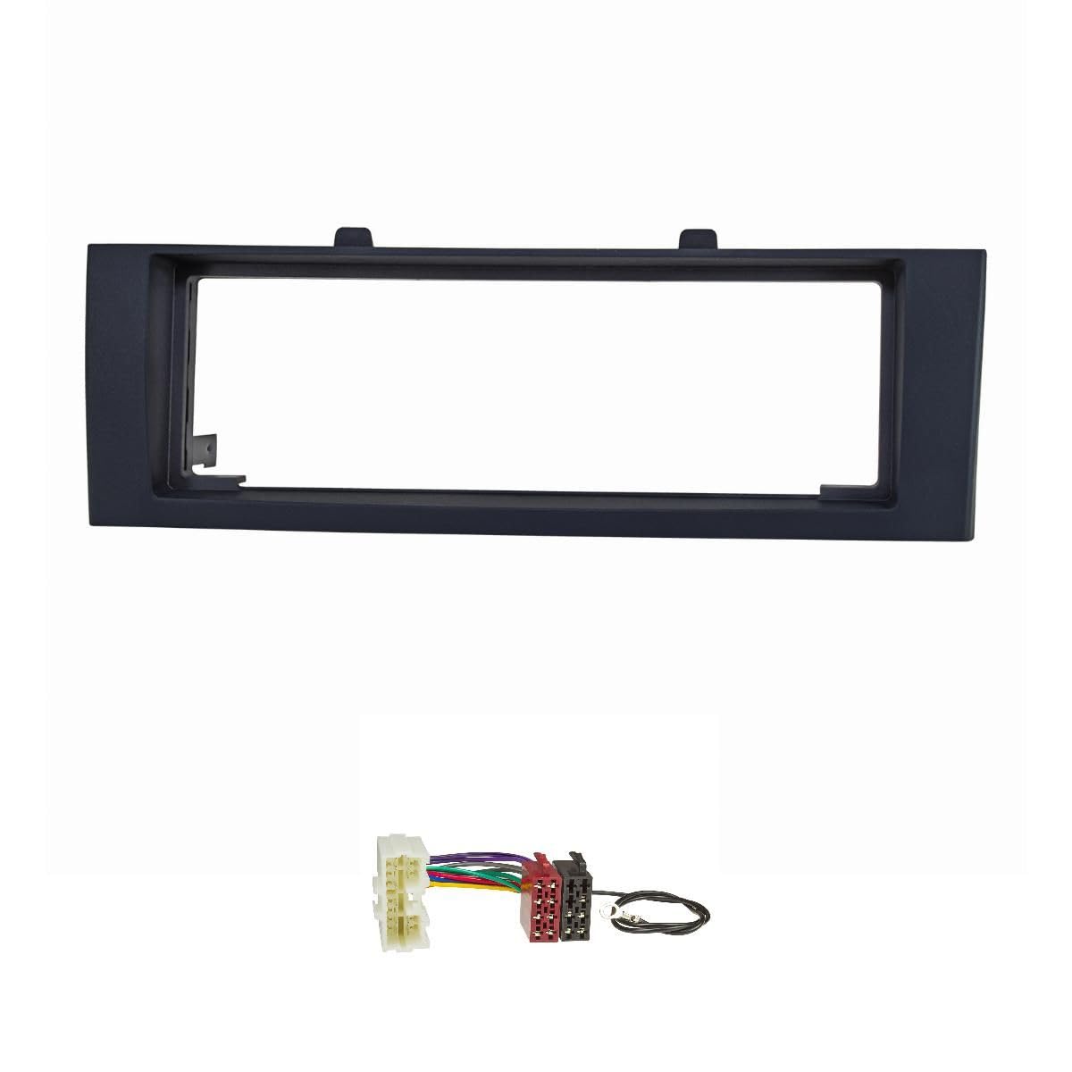 tomzz Audio 2437-005 Conjunto de Panel de Radio Compatible con Mitsubishi Colt Tipo Z30 año 2004-2008 Gris Oscuro con Adaptador de Radio ISO