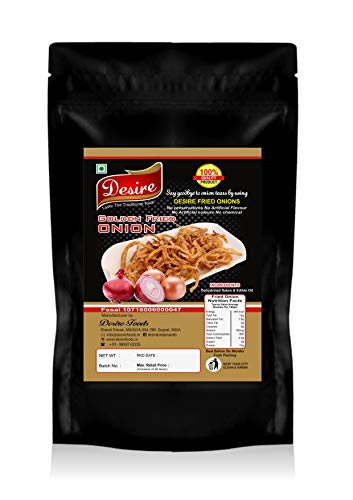 Image of Desire Golden Fried Onion (Birista) 900 Gram |Crispy Pyaz Flakes | Ready-to-Use for Biryani, Gravies, & Indian Curries