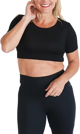 HALFTEE Crew Neck Short Sleeve Layering Tee | Crop Tops for Women & Teens | XS - 6X