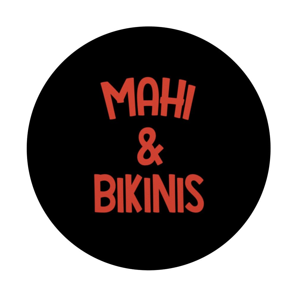 Fisherwoman Love - Mahi & Bikinis Funny Girls Trip Fishing PopSockets Swappable PopGrip, Black - Image 3