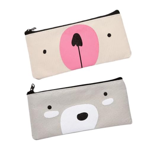 EIHI 2 Piezas Estuches, Bolsas De Maquillaje De Lona, Estuches Pequeños,Estuche De Lápices Plumier con Cremallera,Estuche Pequeño, Cartuchera para Niño, Niña, Estudiantes