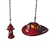 Fireman Hat & fire fighter water Hydrant SET of 2 - Ceiling fan pull light chain extender ornament