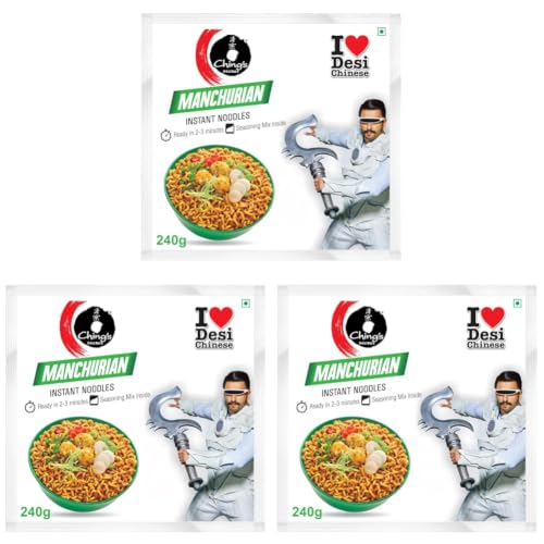 Image of Ching's Secret Manchurian Instant Noodles, Desi Chinese Noodles, Vegetarian, 240g (Pack of 3)
