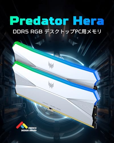 Acer Predator Hera DDR5 6400MT/s 64GB（32GB×2枚）BL.9BWWR.530 の商品画像 1