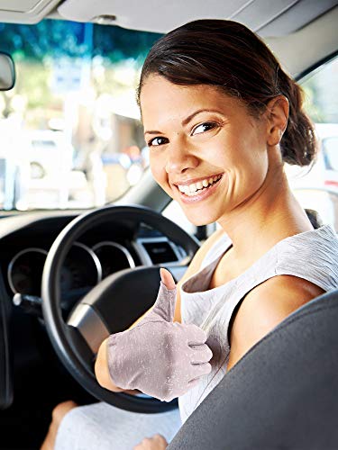 Maxdot 2 Pairs Women Sunblock Fingerless Gloves Non Skid Summer Gloves Uv Protection Driving Gloves (Dark Purple, Khaki) #TOP4