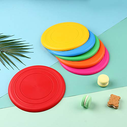 Laojbaba Children\'s Flying Discs, 7 Inches in Diameter,Soft Silica Gel Flying Saucer, Outdoor Lawn Toys.Kindergarten Teaching, Environmental Protection, Durable.6 Colors