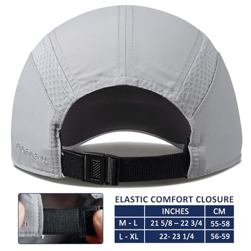 GADIEMKENSD Unisex Hats Baseball Cap UPF 50+ Sun Quick Dry Lightweight Breathable Reflective Trucker Hat Outdoor Hiking Fishing Run Golf Sports Dad Mesh Running Hats Ponytail for Unisex Light Gray M/L - Image 3