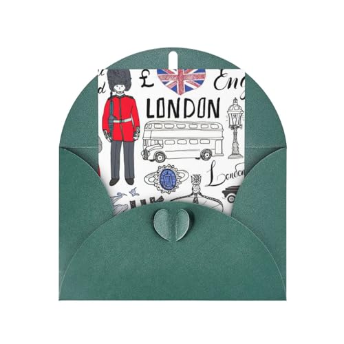 BKDODKS I Love London �v�����g ���j���̃O���[�e�B���O�J�[�h�Z�b�g 4 x 6 mas �a���� ������� �󔒂̃����J�[�h ������@��