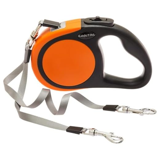 KOOLTAIL Dual Retractable Dog Leash - Heavy Duty Double Headed 16 ft Extendable Dog Leash for Small Medium Dogs Walking Training, Walk 2 Dogs up to 110 lbs