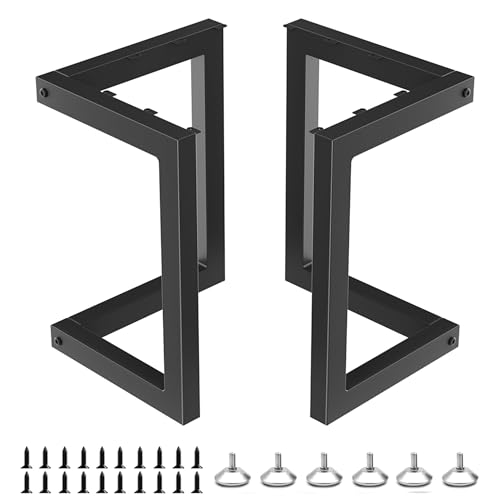 Yahpetes Table Legs 2Pcs Heavy Duty Desk Legs 28" X 24" Cast Iron Furniture Legs Black DIY Industrial Bench Legs Coffee Table Legs for Living Room and Kitchen