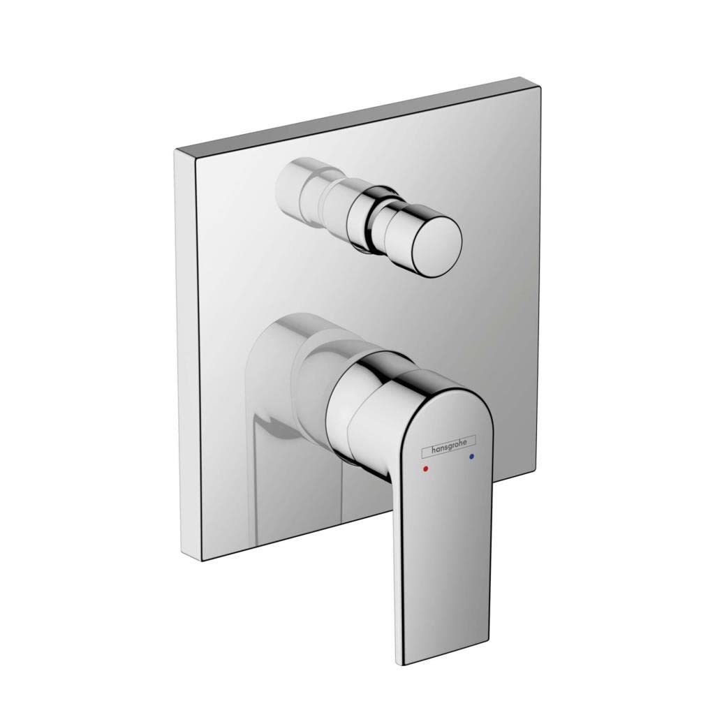 hansgrohe Vernis Shape - Rubinetto per vasca da bagno incasso per 2 utenze, Miscelatore monocomando per vasca per iBox universal, cromo, 71468000