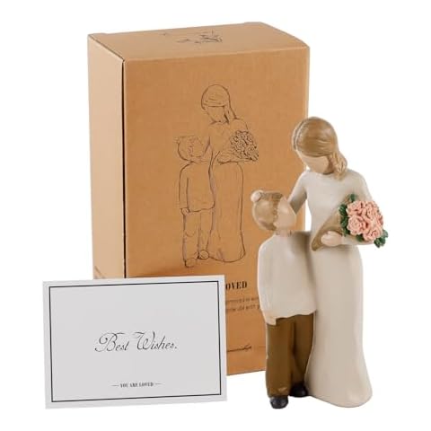 JINGIHE Mother and Son Hand-Painted Figurines Cover