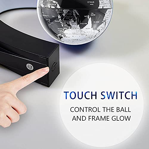 Magnetische Weltkugel C-Form Silber Schweben Drehender Globus Mit Licht, Leuchtglobus Erwachsene Schreibtischdekorationen Geschenkkugel, Geburtstagsgeschenke FüR Teenager Kinder Ab 5
