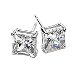 1000 joyas mujeres de Kendra: 3 mm, 0,35 ct corte princesa hielo on Fire fundido CZ cesta pendientes de plata 925, 0580