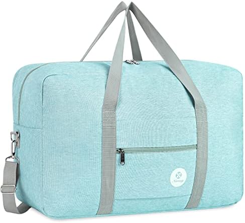 for Airlines Large Cabin Bag Foldable Travel Duffel Bag Holdall Tote Carry on Luggage Overnight for Women and Men 40L (Dark Blue)