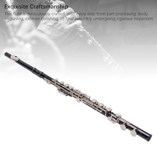 KUIDAMOS Flûte à Trou Ouvert 16 Touches, Instrument de Musique à tonalité Pure et Brillante pour Débutants avec étui de Transport Noir pour Cours de Musique, Fêtes Cupronickel – vue 2